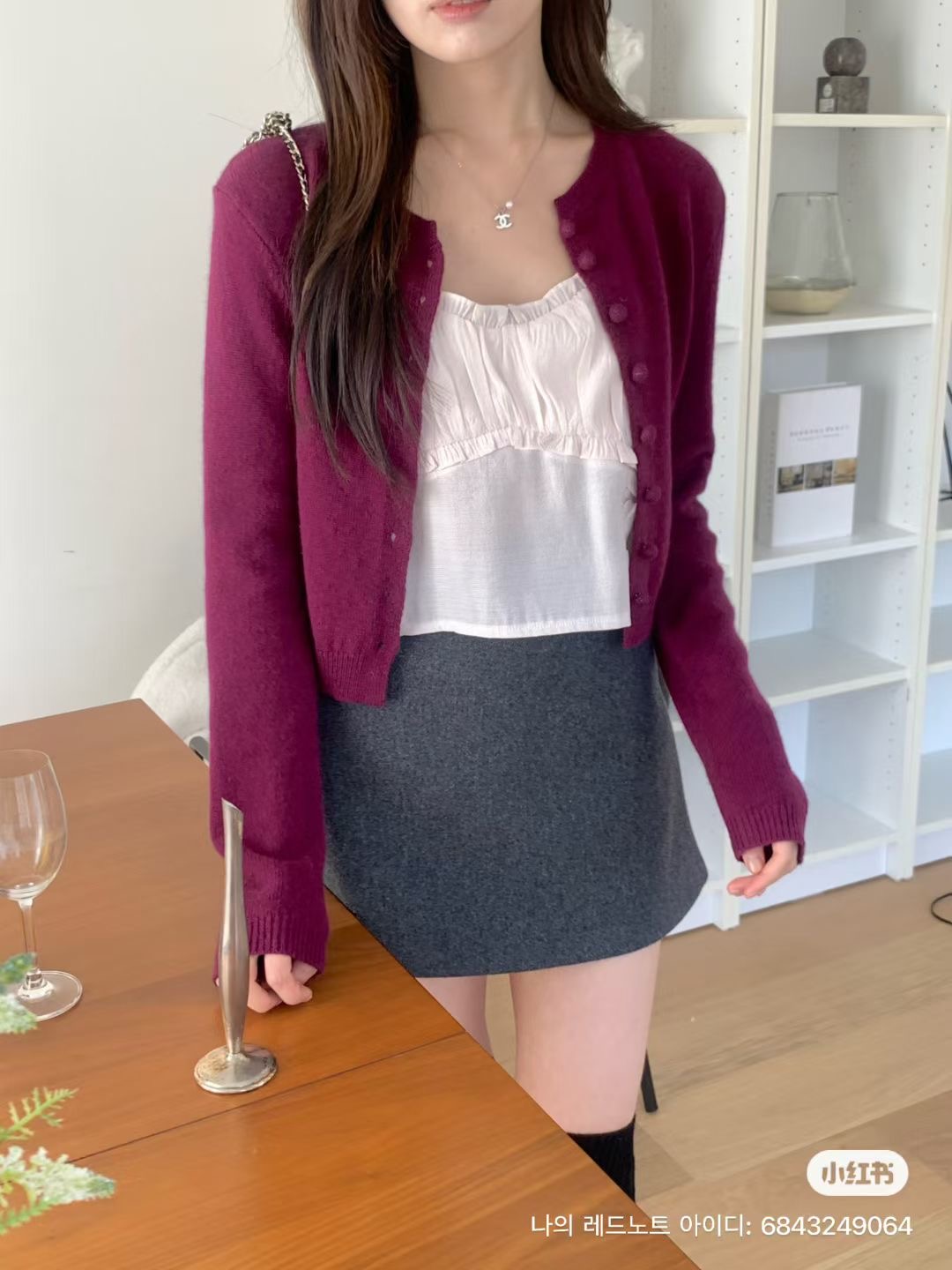 IF YOU韓國直郵㊣女士新款25秋冬人氣推薦休閑針織衫開衫紐扣IF YOU針織衫