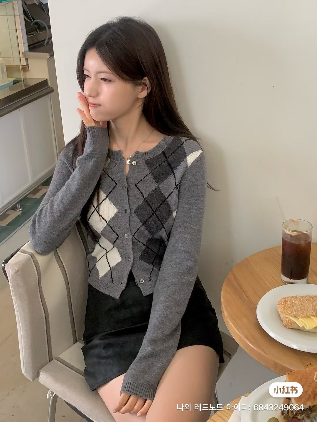 IF YOU東大門㊣直郵女裝新品職業真品休閑25秋冬針織衫開衫IF YOU針織衫