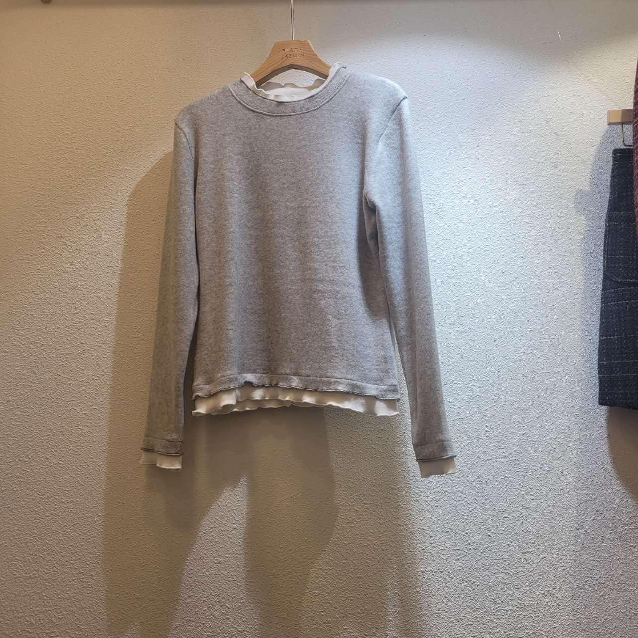 BLACK JASMIN-블랙쟈스민-T東大門㊣代購女士新款休閑長袖T恤柔軟BLACK JASMIN長袖T恤圖色2