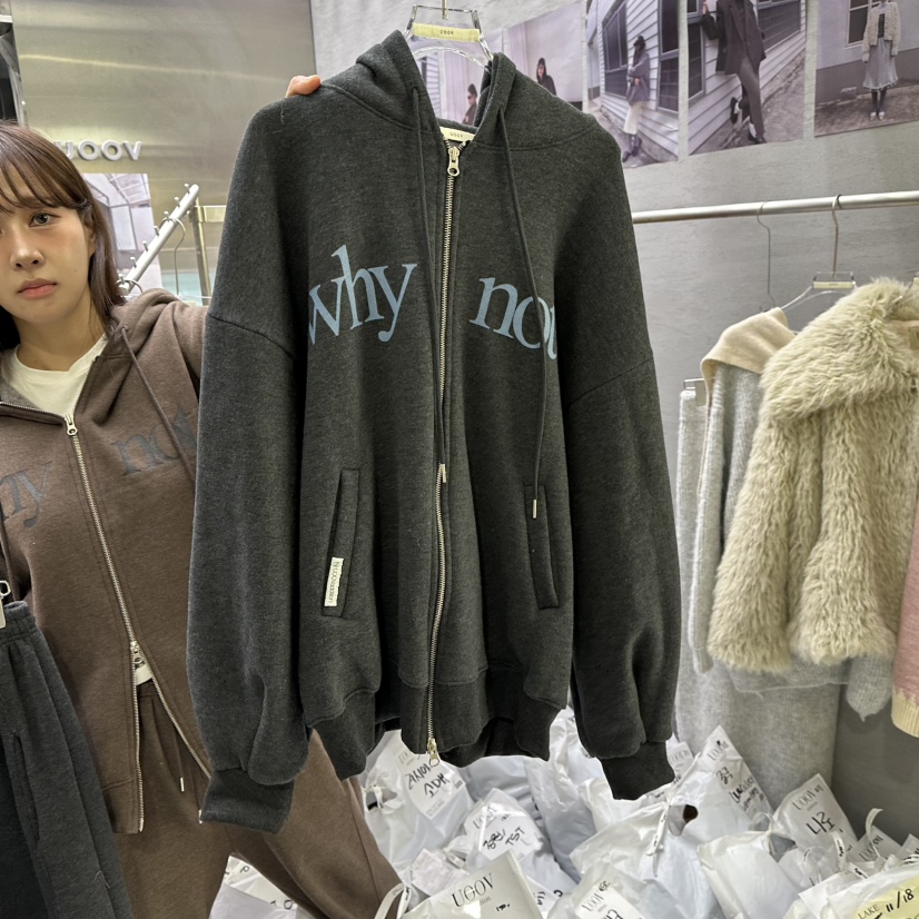 UOOV東大門㊣實拍女裝新品時尚真品推薦25秋冬職業衛衣加絨UOOV衛衣圖色2