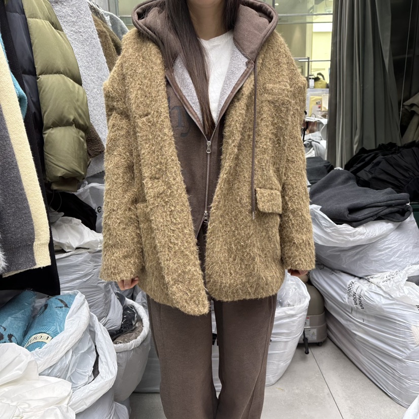 UOOV韓國直郵㊣女裝新款職業時尚熱賣人氣真品休閑短款大衣UOOV短款大衣圖色2