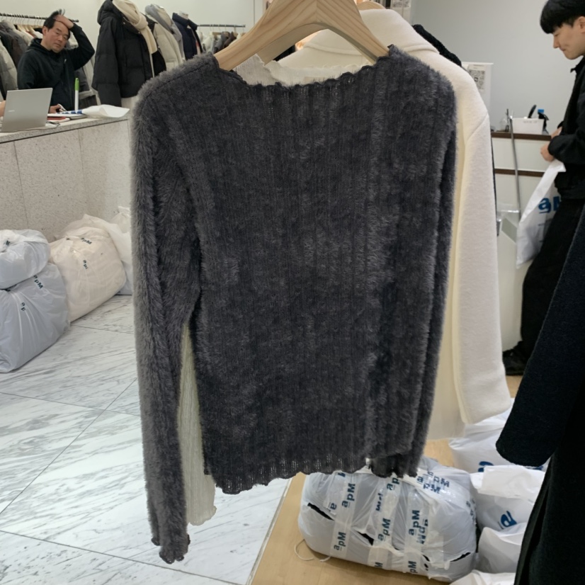 HOUSE OF/DE MERRY韓國代購㊣女士新品推薦職業長袖T恤絲絨HOUSE OF/DE MERRY長袖T恤