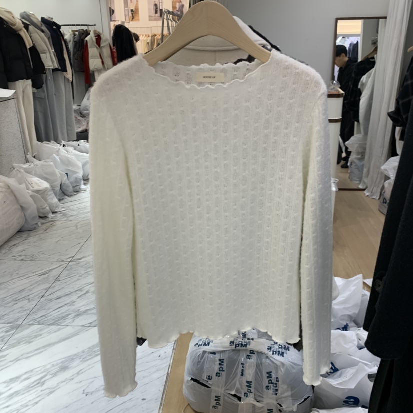 HOUSE OF/DE MERRY韓國代購㊣女士新品推薦職業長袖T恤絲絨HOUSE OF/DE MERRY長袖T恤圖色1