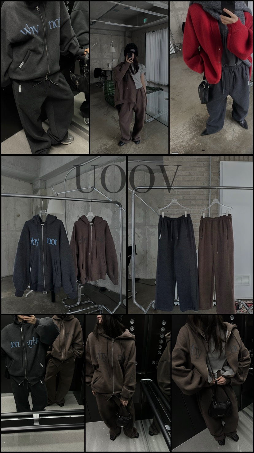 UOOV韓國代購㊣女士新款熱賣職業真品休閑人氣推薦休閑褲加絨UOOV休閑褲