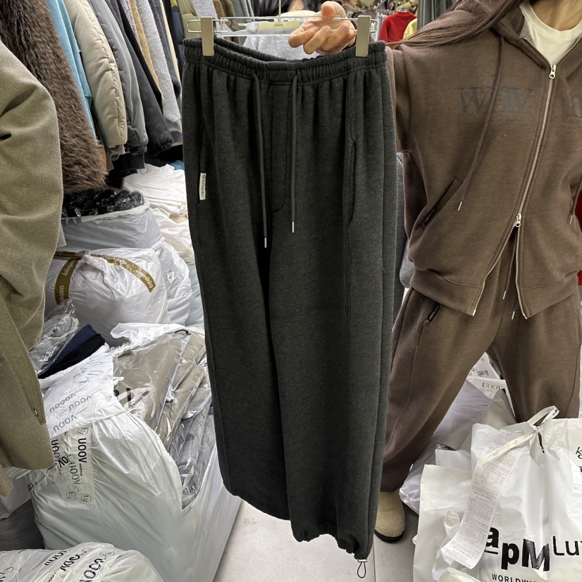 UOOV韓國代購㊣女士新款熱賣職業真品休閑人氣推薦休閑褲加絨UOOV休閑褲圖色2