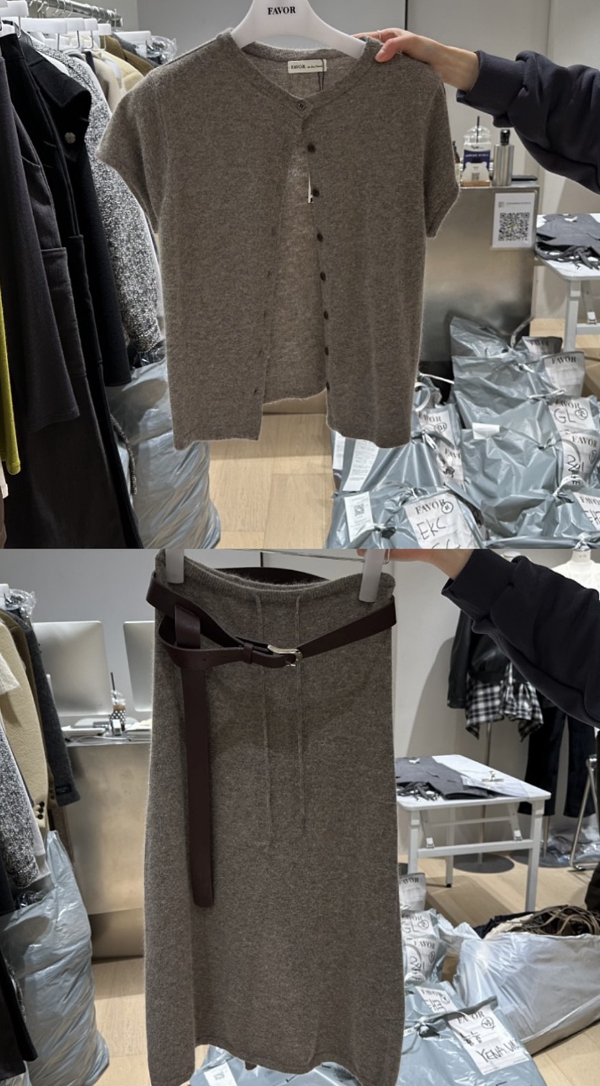 FAVOR-P韓國代購㊣女士新品休閑職業推薦真品套裝不含腰帶FAVOR-P套裝圖色1