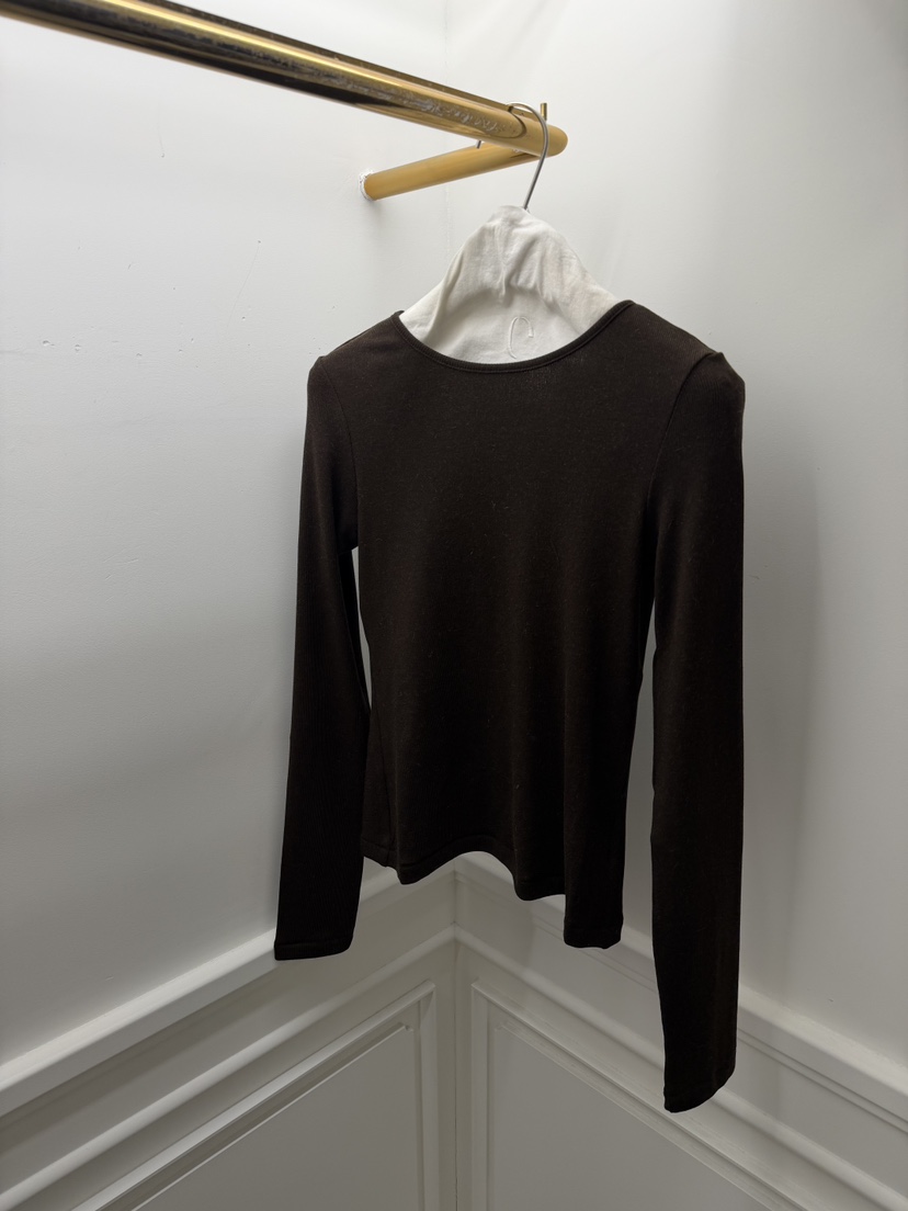 ETER東大門㊣實拍女士新款休閑推薦職業25秋冬時尚人氣長袖T恤eter/VERSO長袖T恤圖色2棕色