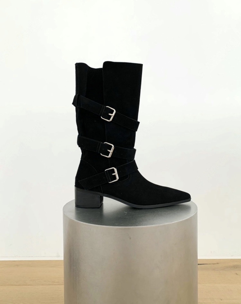 BANBAN韓國代購㊣女裝新款休閑推薦人氣熱賣真品25秋冬靴子BANBAN靴子圖色4黑色