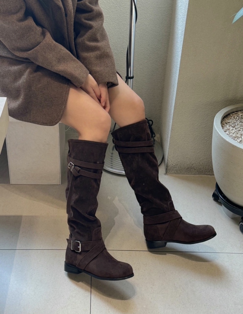 BANBAN韓國直郵㊣女裝新品職業熱賣推薦25秋冬真品時尚靴子BANBAN靴子圖色1咖色