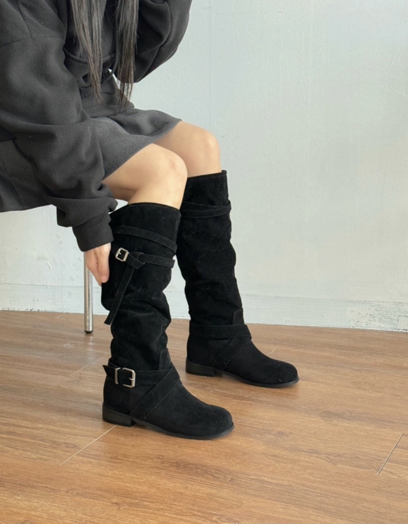 BANBAN韓國直郵㊣女裝新品職業熱賣推薦25秋冬真品時尚靴子BANBAN靴子圖色2黑色