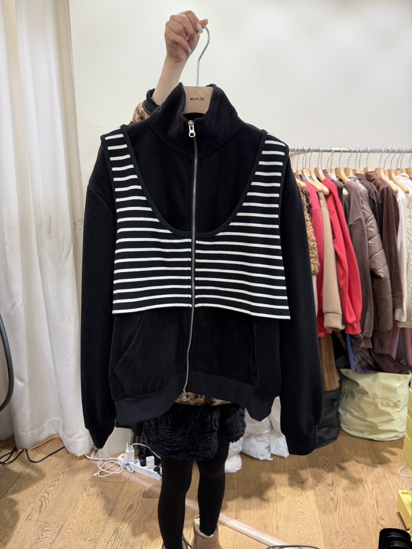 AUVERFIT東大門㊣實拍女裝新款人氣休閑熱賣推薦職業夾克抓絨AUVERFIT夾克圖色3