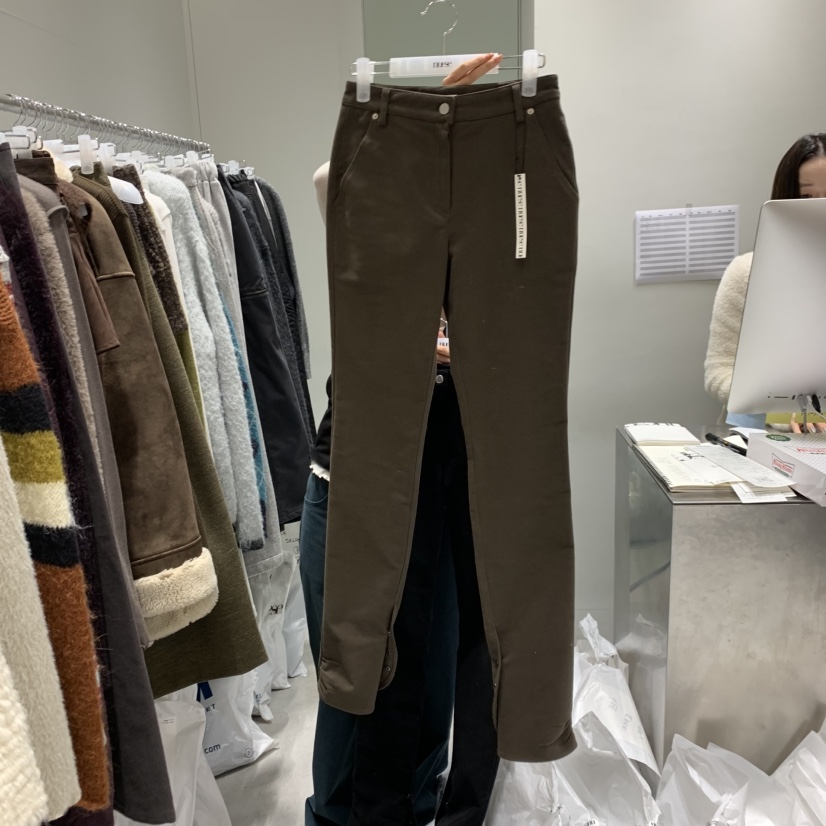 NUESE韓國代購㊣女士新品推薦時尚真品職業25秋冬休閑褲紐扣NUESE休閑褲圖色2