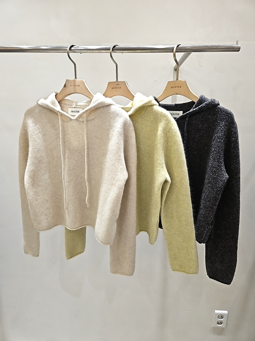 MONTER東大門㊣代購女裝新款25秋冬休閑針織衫連帽針織衫狐貍MONTER針織衫
