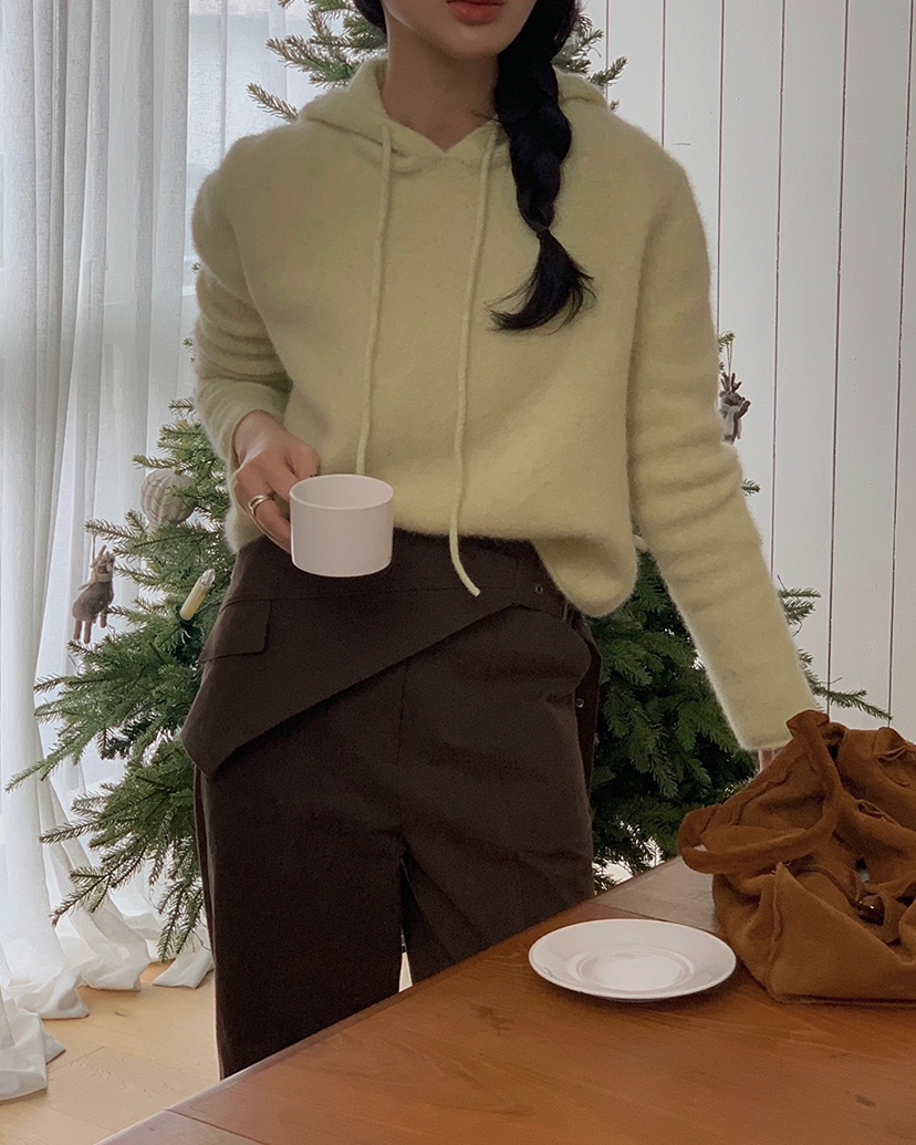 MONTER東大門㊣代購女裝新款25秋冬休閑針織衫連帽針織衫狐貍MONTER針織衫