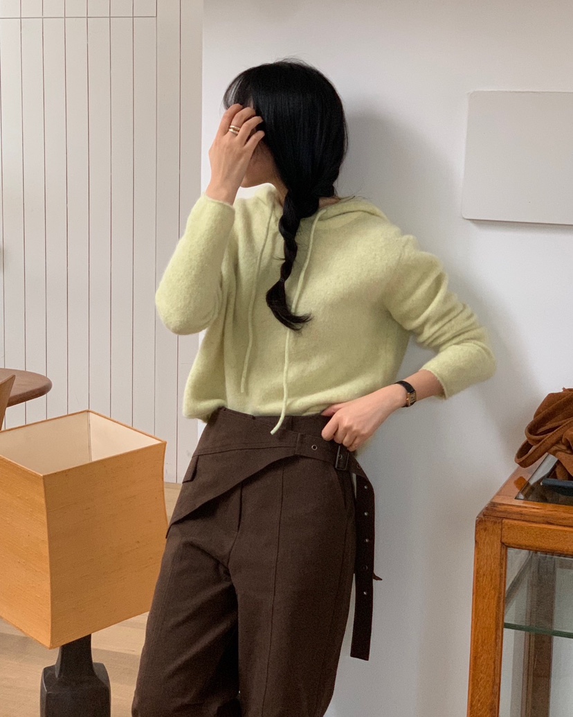 MONTER東大門㊣代購女裝新款25秋冬休閑針織衫連帽針織衫狐貍MONTER針織衫