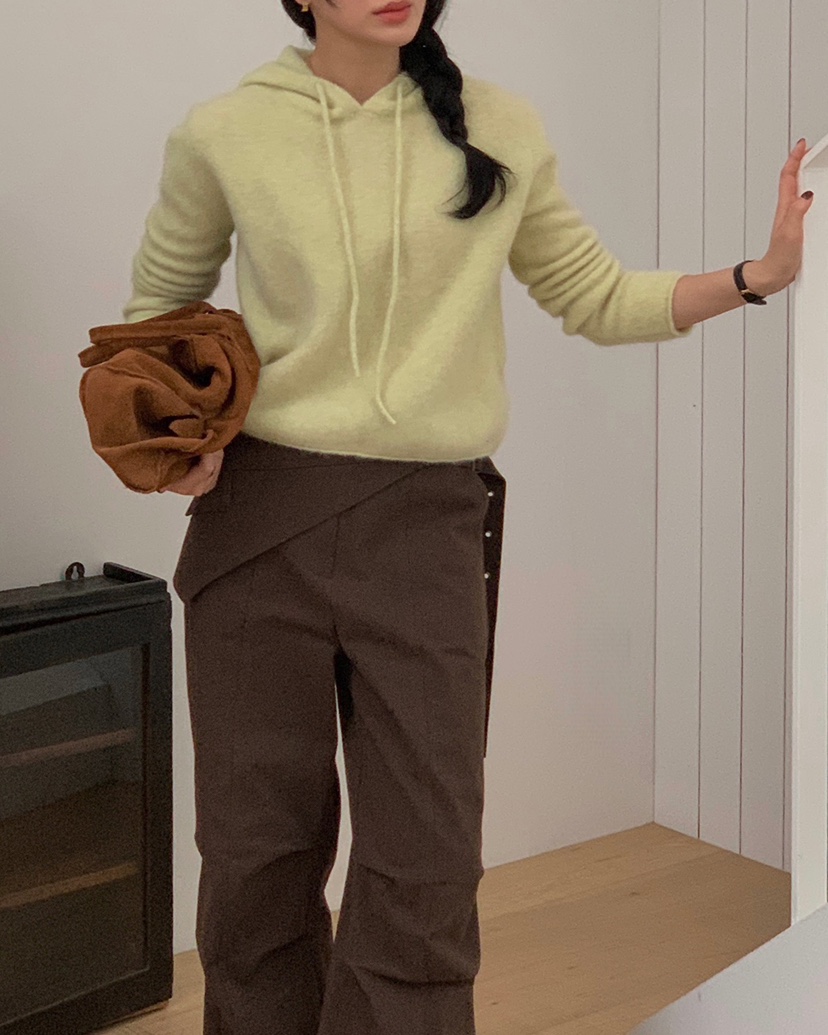 MONTER東大門㊣代購女裝新款25秋冬休閑針織衫連帽針織衫狐貍MONTER針織衫