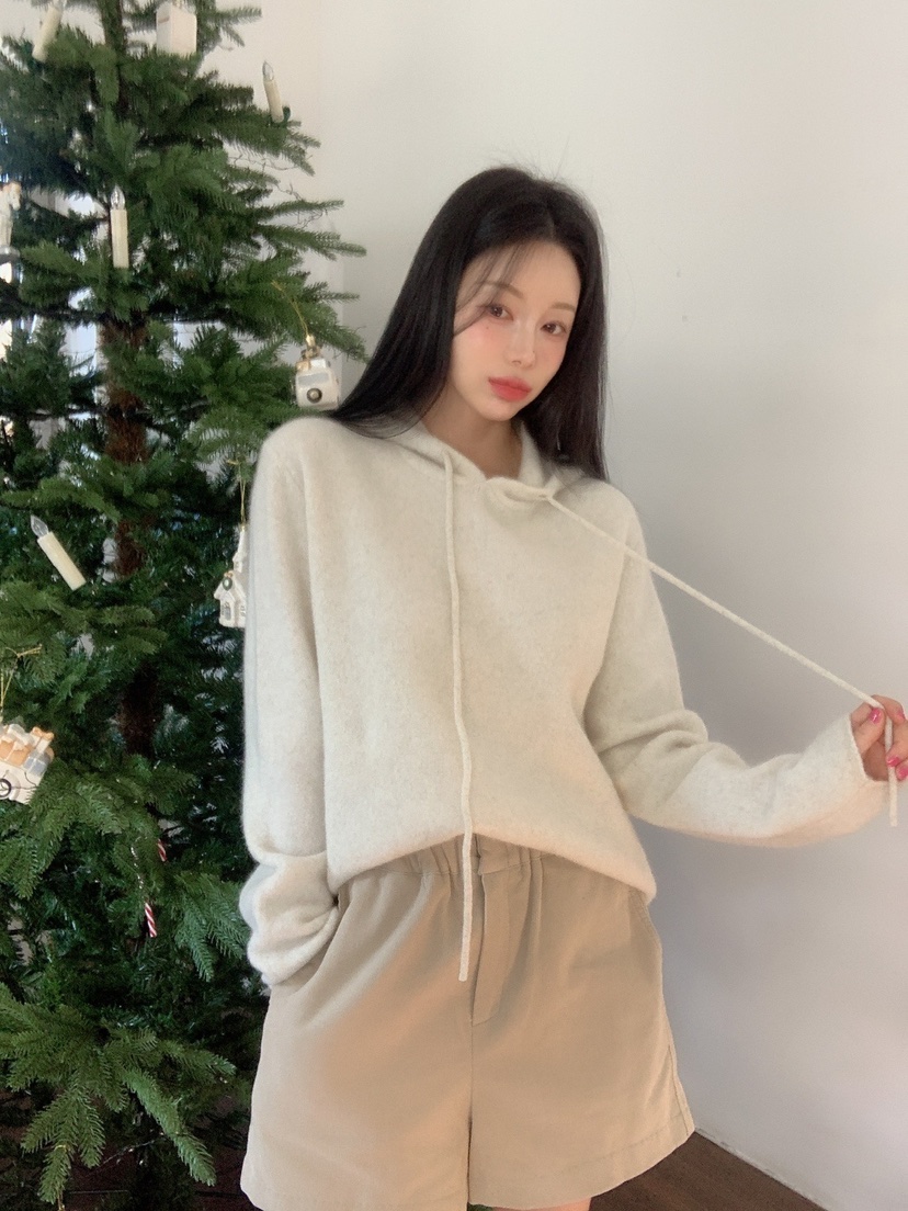 MONTER東大門㊣代購女裝新款25秋冬休閑針織衫連帽針織衫狐貍MONTER針織衫