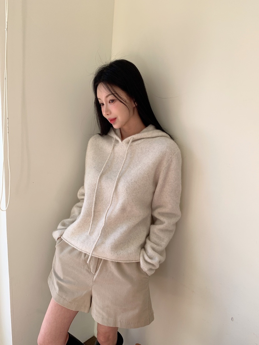 MONTER東大門㊣代購女裝新款25秋冬休閑針織衫連帽針織衫狐貍MONTER針織衫