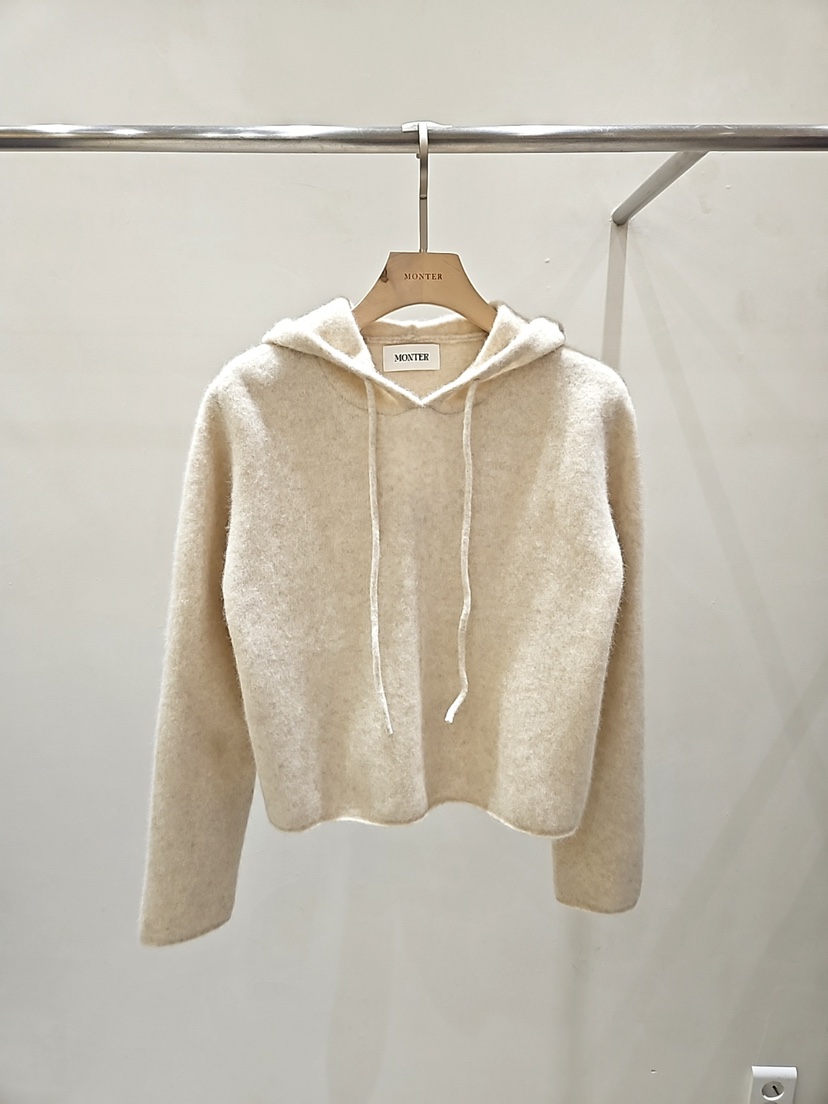 MONTER東大門㊣代購女裝新款25秋冬休閑針織衫連帽針織衫狐貍MONTER針織衫圖色2