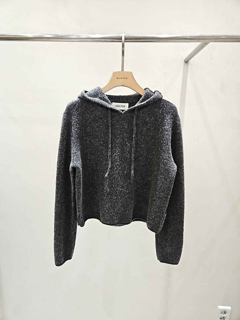 MONTER東大門㊣代購女裝新款25秋冬休閑針織衫連帽針織衫狐貍MONTER針織衫圖色3