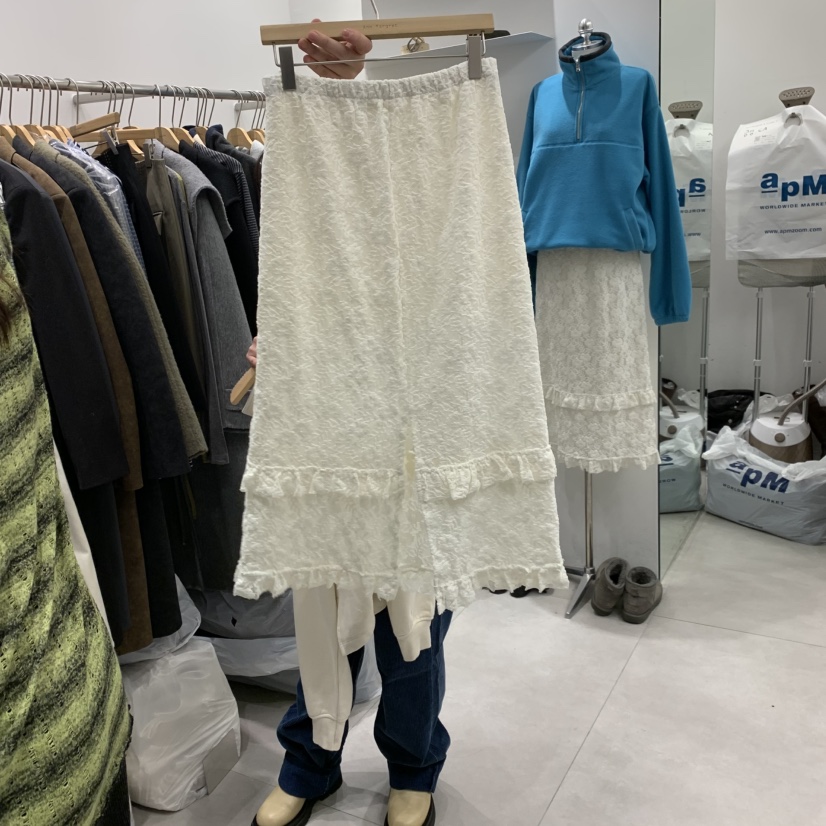 ANN MARGRET韓國直郵㊣女士新品休閑半身裙中短裙蕾絲GRETA.Y半身裙/中短裙