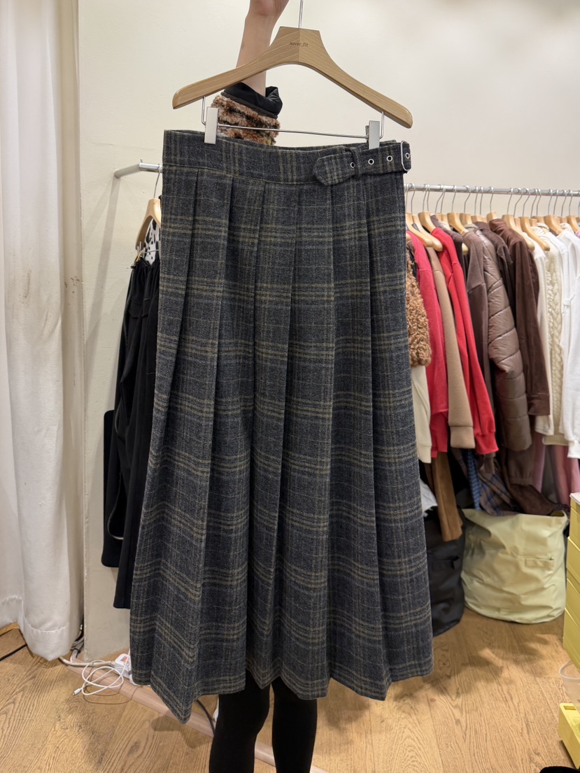 AUVERFIT東大門㊣直郵女士新品人氣熱賣25秋冬推薦長裙格子AUVERFIT長裙圖色2