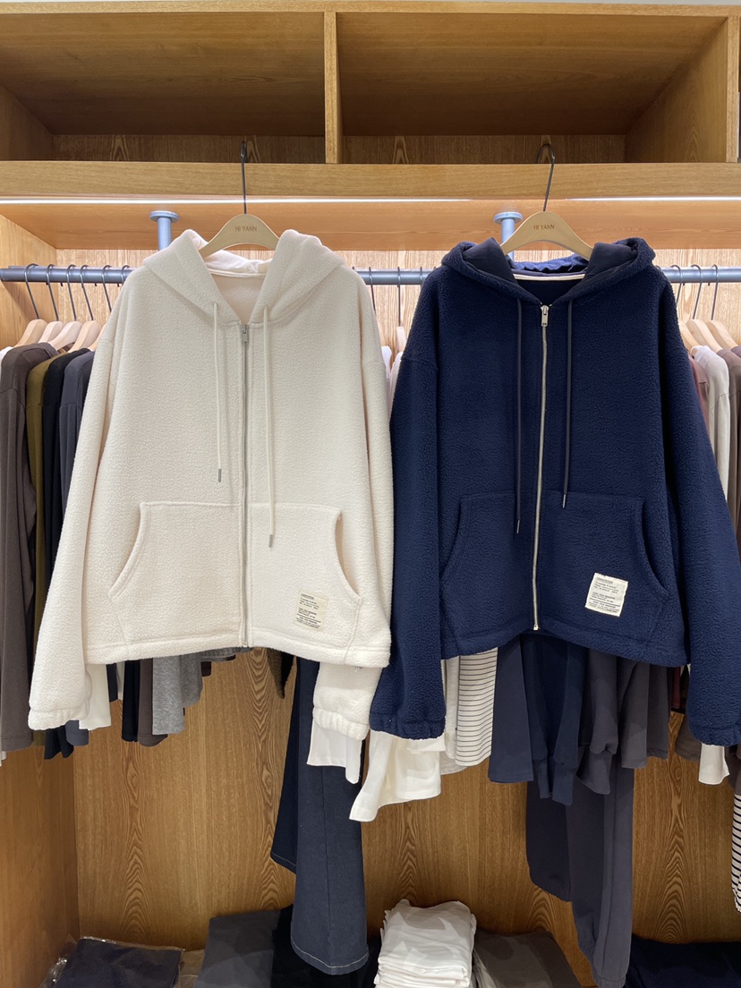 HI YANN韓國代購㊣女士新款推薦真品休閑25秋冬職業夾克抓絨HI YANN夾克