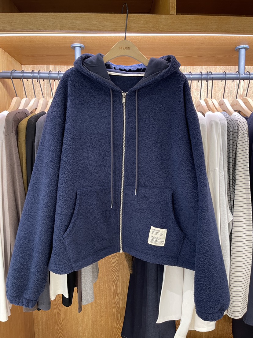 HI YANN韓國代購㊣女士新款推薦真品休閑25秋冬職業夾克抓絨HI YANN夾克圖色1