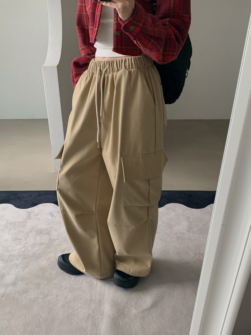 VERANDA東大門㊣直郵女裝新款25秋冬時尚熱賣休閑褲工裝褲抓絨VERANDA休閑褲