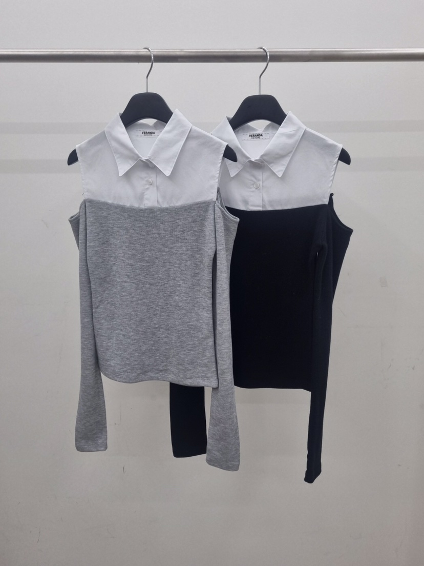 VERANDA韓國代購㊣女裝新品人氣25秋冬熱賣休閑推薦長袖T恤VERANDA長袖T恤