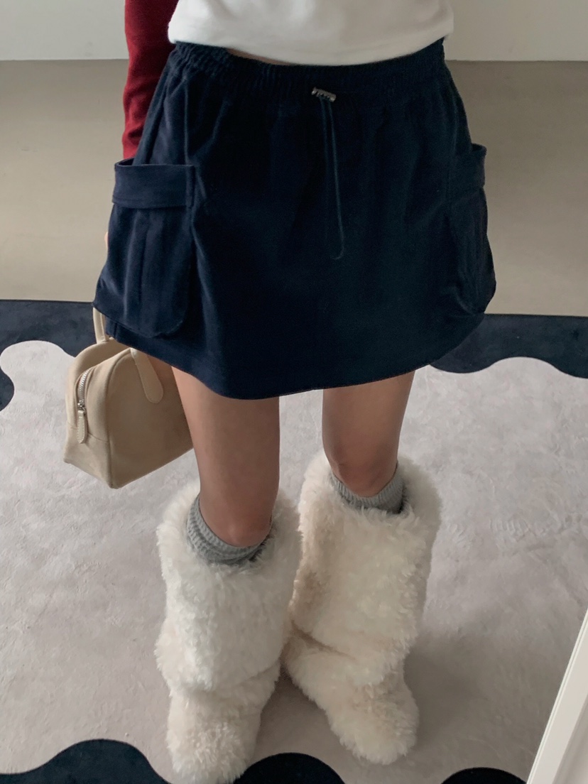 VERANDA東大門㊣代購女裝新款真品25秋冬人氣裙褲燈芯絨工裝VERANDA裙褲