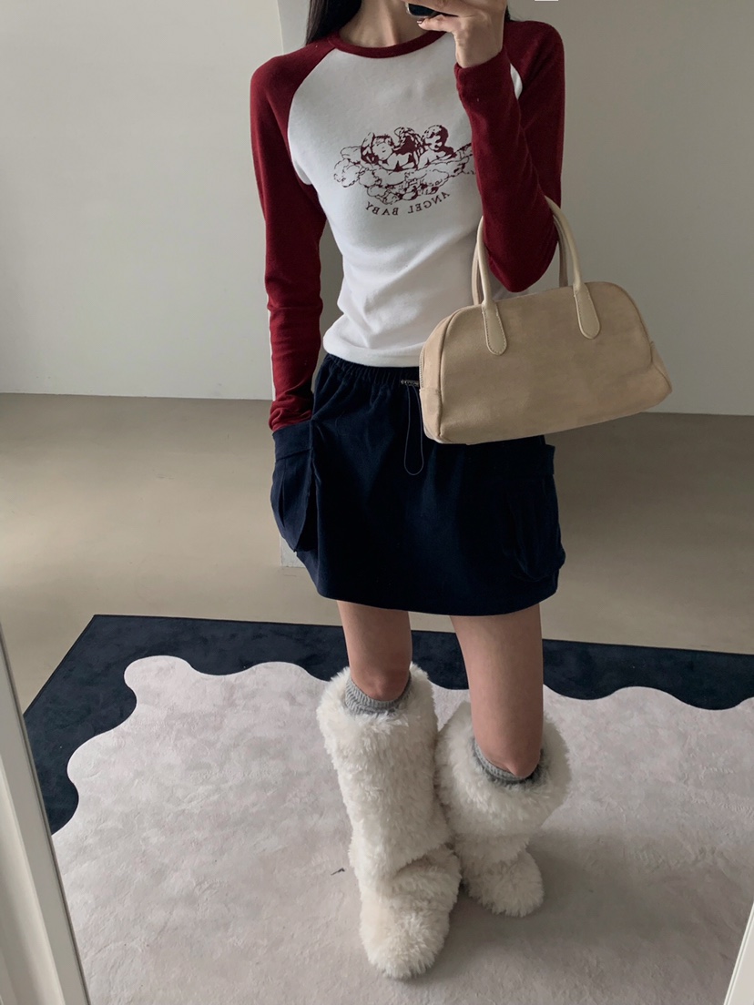 VERANDA東大門㊣代購女裝新款真品25秋冬人氣裙褲燈芯絨工裝VERANDA裙褲