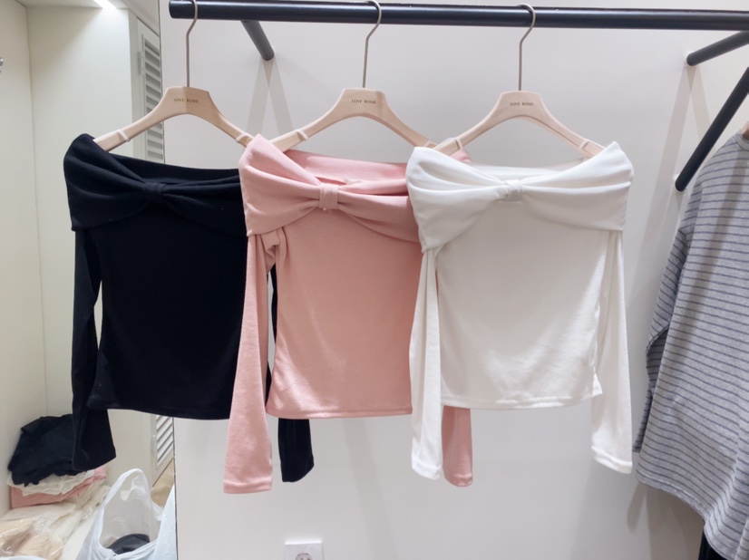 LOVE ROSIE東大門㊣代購女裝新品休閑真品人氣長袖T恤露肩LOVE ROSIE長袖T恤