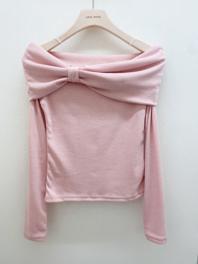 LOVE ROSIE東大門㊣代購女裝新品休閑真品人氣長袖T恤露肩LOVE ROSIE長袖T恤圖色2