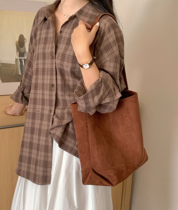 POSH BLUE東大門㊣代購女士新品25秋冬時尚單肩斜跨包絨面革POSH BLUE單肩/斜跨包