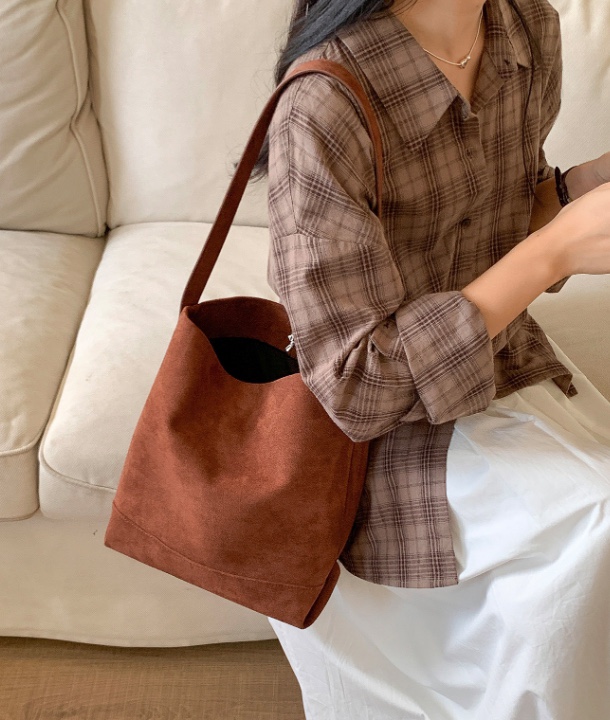 POSH BLUE東大門㊣代購女士新品25秋冬時尚單肩斜跨包絨面革POSH BLUE單肩/斜跨包