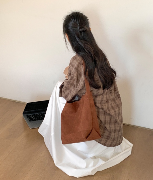 POSH BLUE東大門㊣代購女士新品25秋冬時尚單肩斜跨包絨面革POSH BLUE單肩/斜跨包圖色2