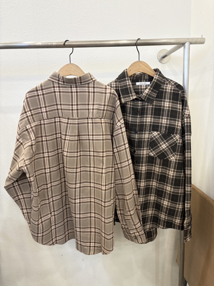 LUMIPLE韓國代購㊣女士新款職業人氣時尚襯衫蕾絲衫格子寬松LUMIPLE襯衫/蕾絲衫