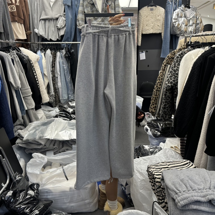 A-DEL韓國代購㊣女士新款推薦職業休閑25秋冬休閑褲含腰繩加絨A-DEL休閑褲