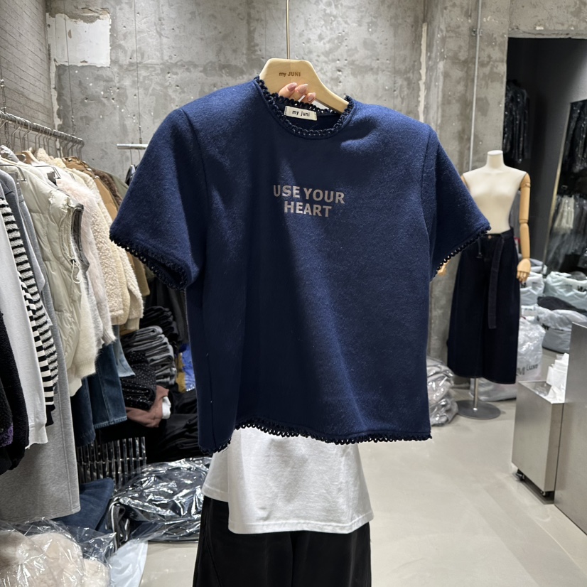 JUNI韓國代購㊣女裝新品職業推薦熱賣真品時尚25秋冬休閑T恤my juniT恤圖色2