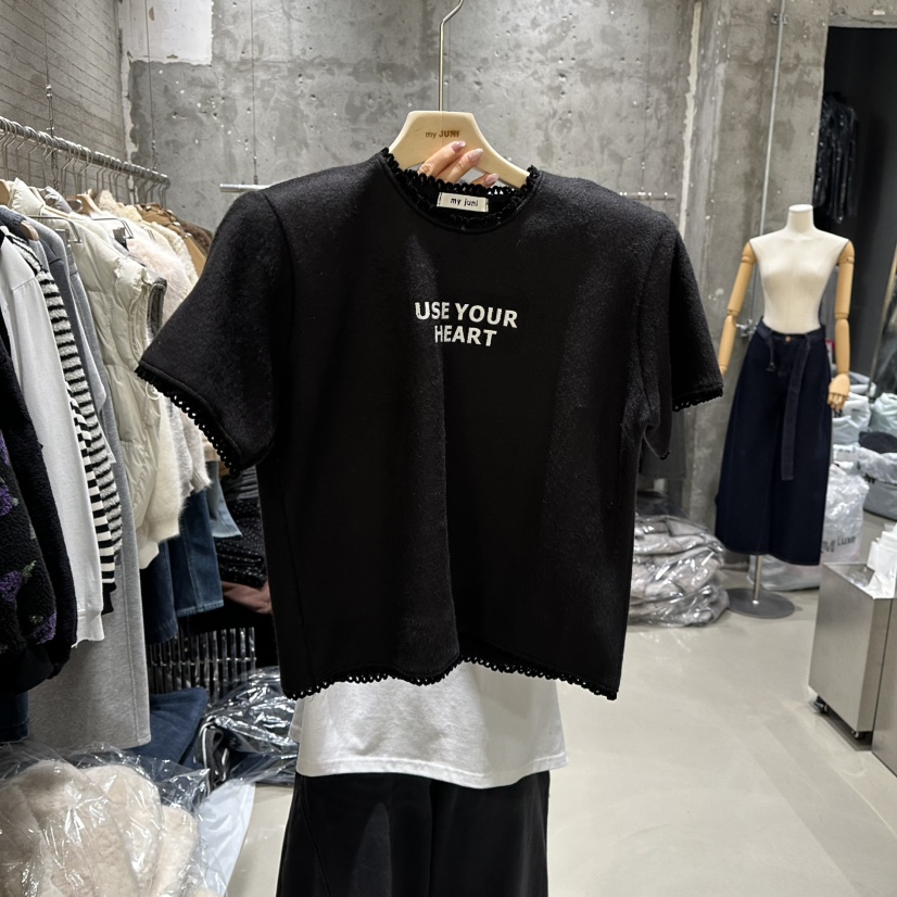 JUNI韓國代購㊣女裝新品職業推薦熱賣真品時尚25秋冬休閑T恤my juniT恤圖色3