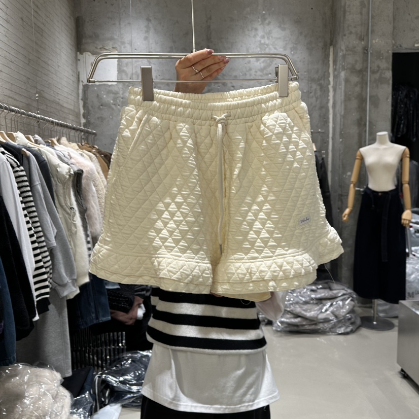 JUNI韓國直郵㊣女裝新款推薦休閑真品熱賣人氣時尚短褲絎縫my juni短褲圖色1