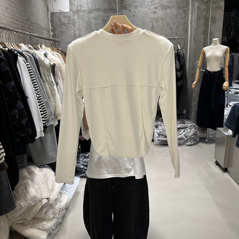 JUNI韓國直郵㊣女裝新品25秋冬職業真品熱賣時尚推薦長袖T恤my juni長袖T恤