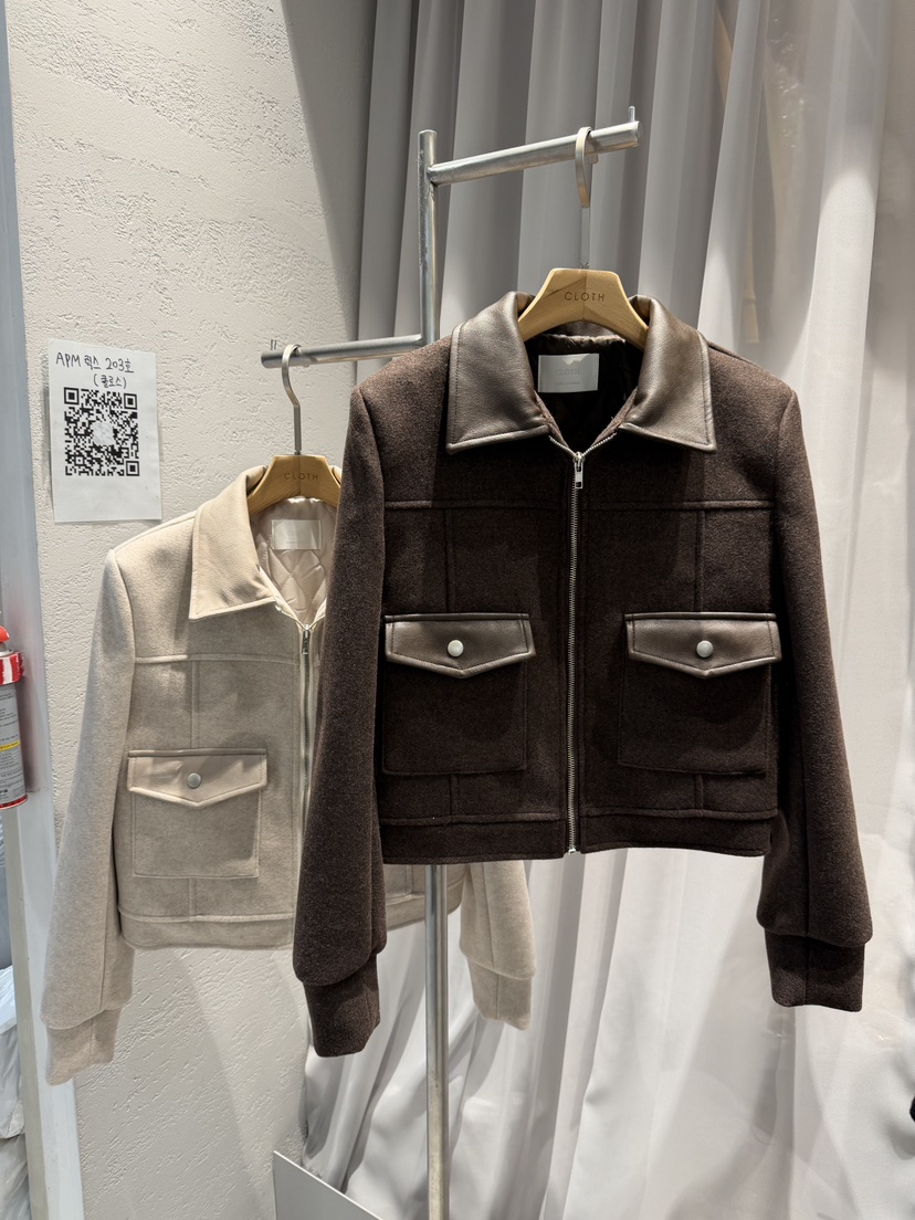 CLOTH韓國代購㊣女士新款休閑熱賣人氣真品時尚25秋冬夾克皮革CLOTH夾克