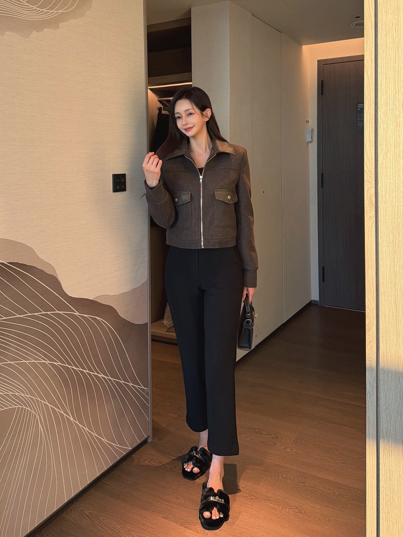 CLOTH韓國代購㊣女士新款休閑熱賣人氣真品時尚25秋冬夾克皮革CLOTH夾克