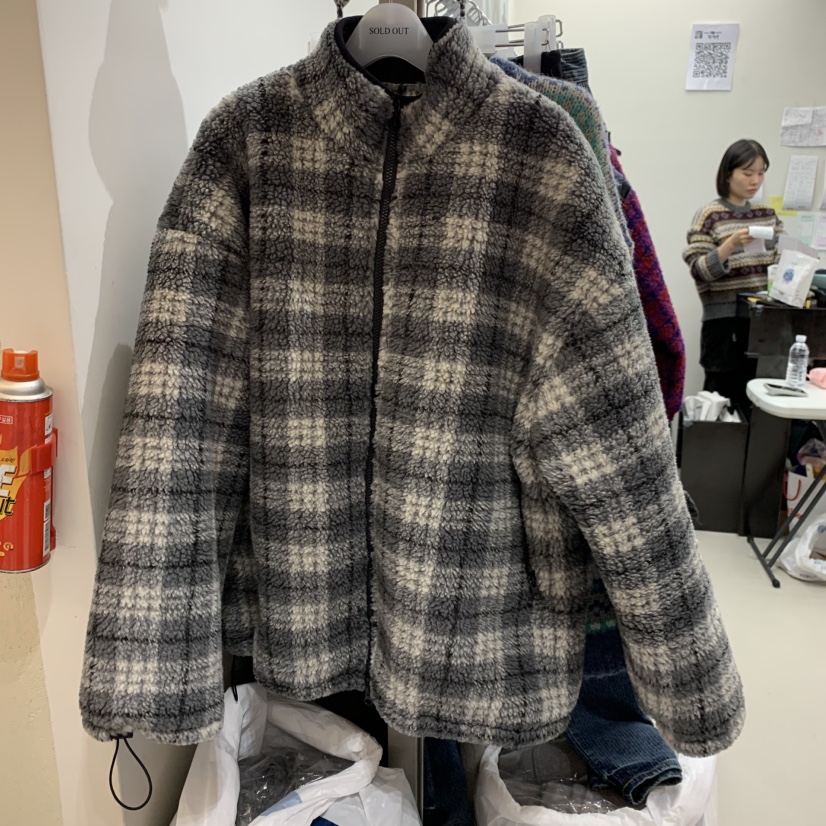 SOLD OUT東大門㊣直郵女裝新款休閑真品25秋冬夾克格紋抓絨SOLD OUT夾克圖色1