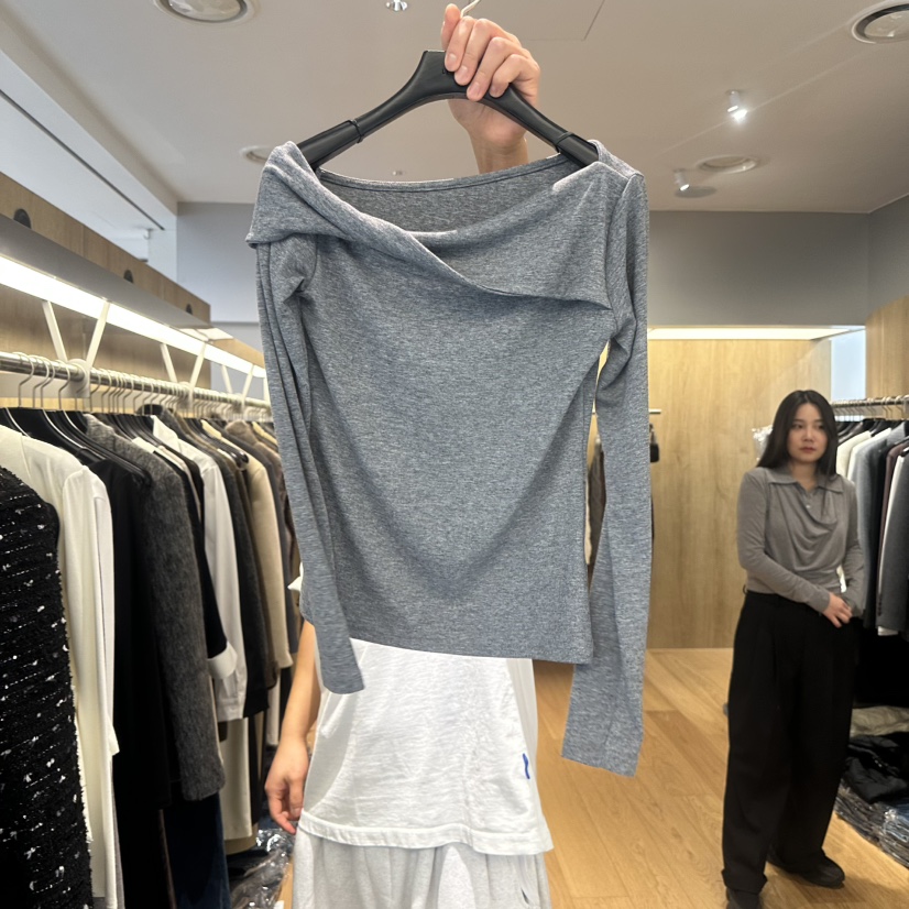 LEFANCY韓國代購㊣女裝新款25秋冬職業時尚休閑人氣長袖T恤LEFANCY長袖T恤圖色2