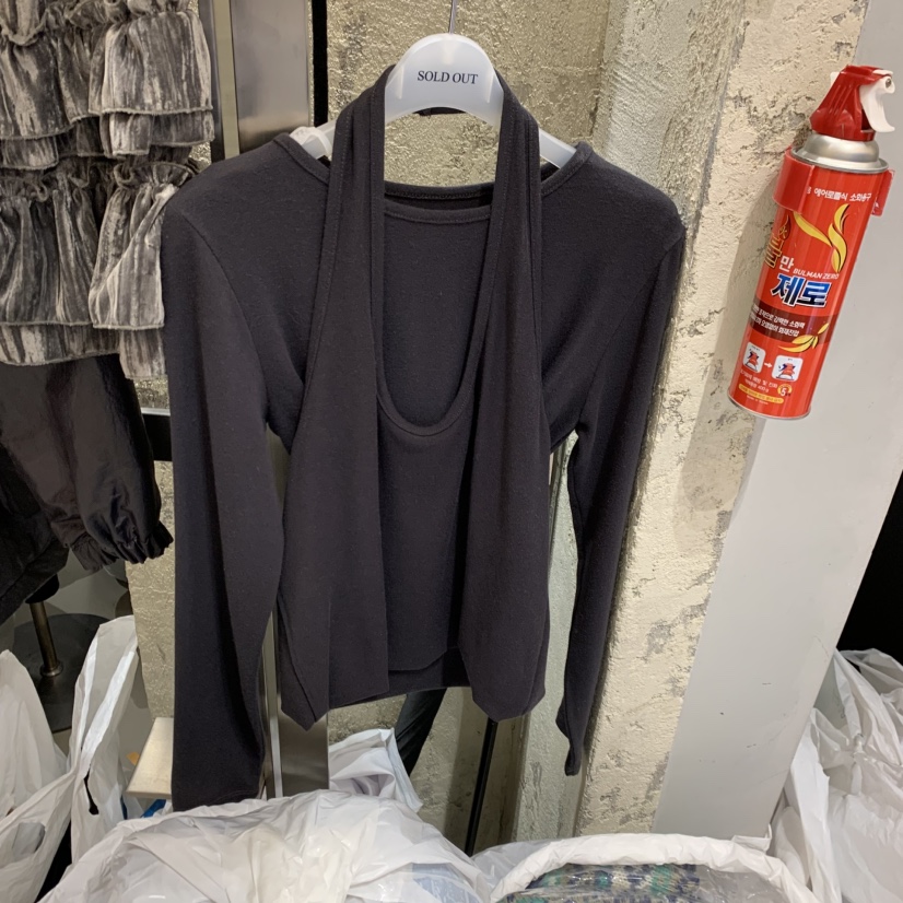 SOLD OUT東大門㊣代購女裝新款25秋冬時尚熱賣人氣長袖T恤SOLD OUT長袖T恤圖色3