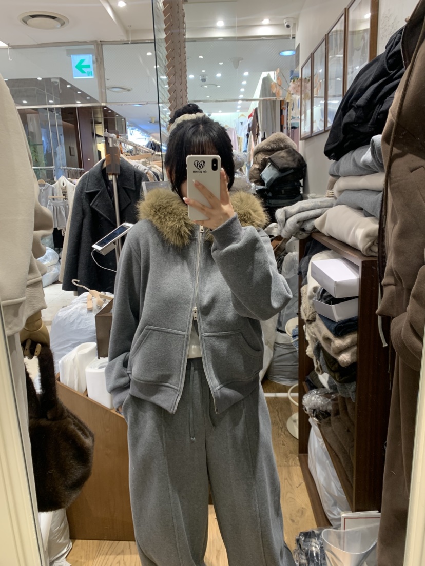 DE GO YOU韓國代購㊣女裝新款時尚休閑25秋冬熱賣套裝拉鏈DE GO YOU套裝