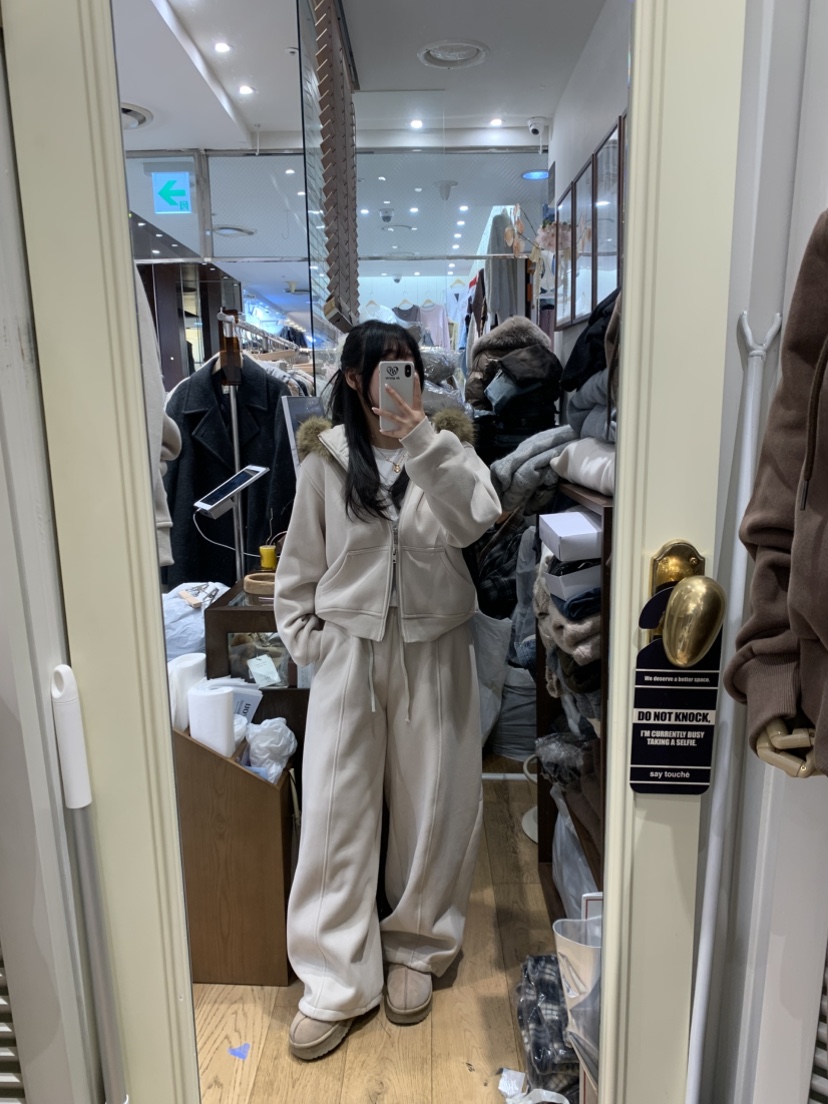 DE GO YOU韓國代購㊣女裝新款時尚休閑25秋冬熱賣套裝拉鏈DE GO YOU套裝